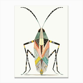 Colourful Insect Illustration Katydid 16 Canvas Print