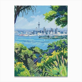 Travel Poster Happy Places Auckland 2 Canvas Print