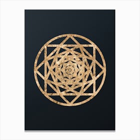 Abstract Geometric Gold Glyph on Dark Teal n.0020 Canvas Print