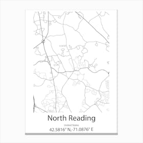 North Reading,United States Minimalist Map Canvas Print