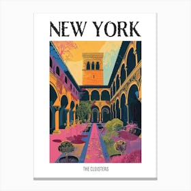 The Cloisters New York Colourful Silkscreen Illustration 3 Poster Canvas Print