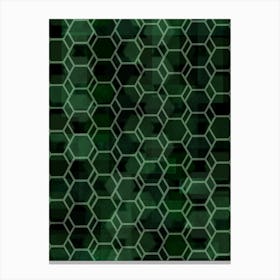 Hexagonal Green Abstract Pattern Canvas Print