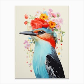 Bird With A Flower Crown Dipper 2 Canvas Print