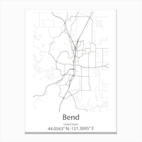 Bend,United States Minimalist Map 1 Canvas Print