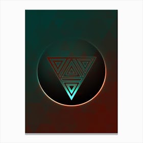 Geometric Neon Glyph on Jewel Tone Triangle Pattern 493 Canvas Print