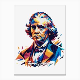 Thomas Jefferson 03 Portrait WPAP Pop Art Canvas Print