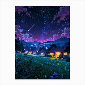 Anime City At Night aesthetic Canvas Print