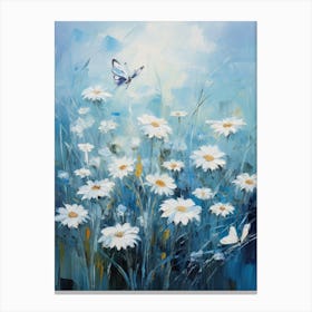 Daisies And Butterflies 2 Canvas Print