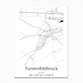 Furstenfeldbruck,Germany Minimalist Map Canvas Print