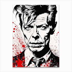 David Bowie Portrait Ink Painting (11) Canvas Print
