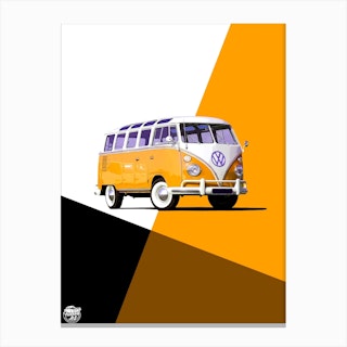Vw T1 Samba Bus Campervan Orange Classic Canvas Print