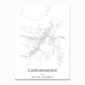 Contramaestre,Cuba Minimalist Map Canvas Print