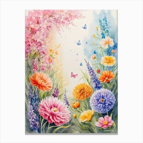 Watercolor Of Flowers 5 Canvas Print