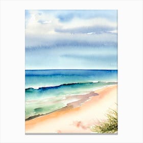 Point Lookout Beach, Australia Watercolour Canvas Print