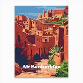 Ait Benhaddou Morocco Ighrem Digital Travel Art Canvas Print