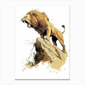 Barbary Lion Symbolic Imagery Clipart 4 Canvas Print