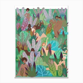 Girls In The Woods Canvas Print