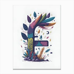 Colorful Letter F Illustration 36 Canvas Print