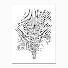 Saw Palmetto Herb William Morris Inspired Line Drawing 1 Canvas Print