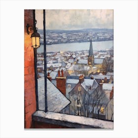 Winter Cityscape Plymouth United Kingdom Canvas Print