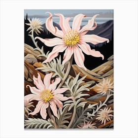 Edelweiss 4 Flower Painting Canvas Print