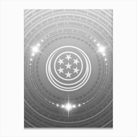 Geometric Glyph in White and Silver with Sparkle Array n.0101 Canvas Print