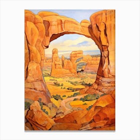 Autumn National Park Painting Arches National Park Utah Usa 3 Canvas Print