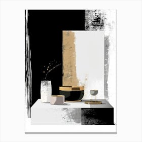 Black And White Abstract Painting 16 Canvas Print