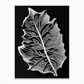 Lime Leaf Linocut 3 Canvas Print