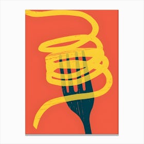 Fork And Spaghetti Canvas Print