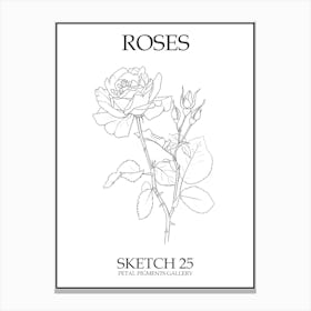 Roses Sketch 25 Poster Canvas Print
