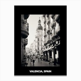 Poster Of Valencia, Spain, Mediterranean Black And White Photography Analogue 7 Canvas Print