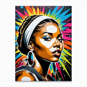 Graffiti Mural Of Beautiful Hip Hop Girl 56 Canvas Print