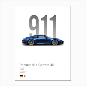 911 Carrera 4s Porsche Canvas Print