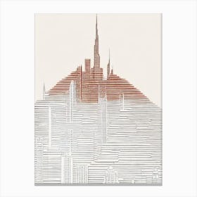 Burj Khalifa Dubai Boho Landmark Illustration Canvas Print