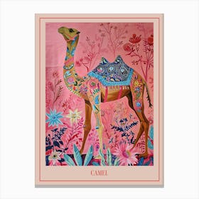 Floral Animal Painting Camel 4 Poster Canvas Print