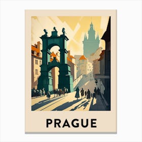 Prague 3 Vintage Travel Poster Canvas Print