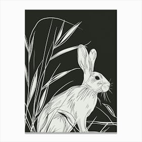 Florida White Rabbit Minimalist Illustration 2 Canvas Print