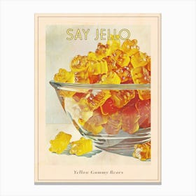 Retro Yellow Gummy Bears Vintage Cookbook Inspired 2 Poster Canvas Print