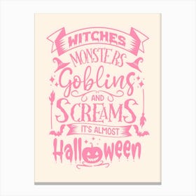 Witches Monsters Goblins And Screams Canvas Print