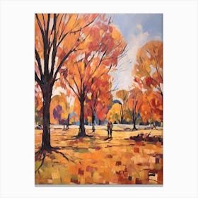 Autumn City Park Painting Hyde Park London 2 Canvas Print