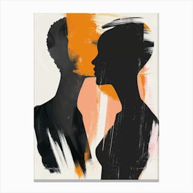 Silhouette Of A Couple Canvas Print