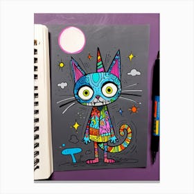 Cat With Unicorn Horn Canvas Print