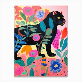 Maximalist Animal Painting Panther 8 Canvas Print