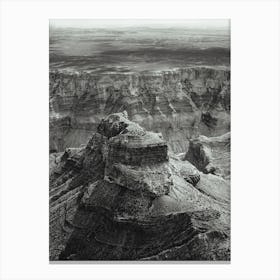 The Landscape Of Grand Canyon Black & White Canvas Print