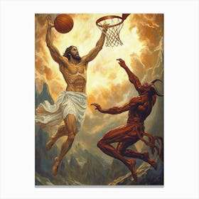 Jesus Vs Demon Canvas Print