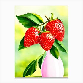 Strawberry Italian Watercolour fruit Canvas Print