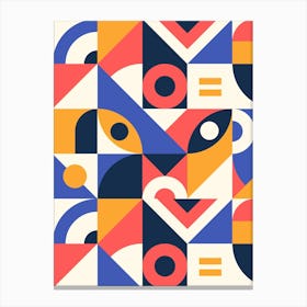 Abstract Geometric Pattern - Bauhaus geometric retro poster, 60s poster Canvas Print