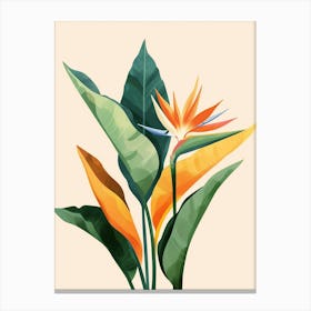 Bird Of Paradise Plant Minimalist Illustration 2 Canvas Print