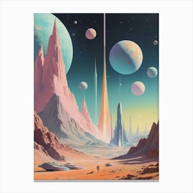 Alien Landscape vintage retro sci-fi art 3 Canvas Print